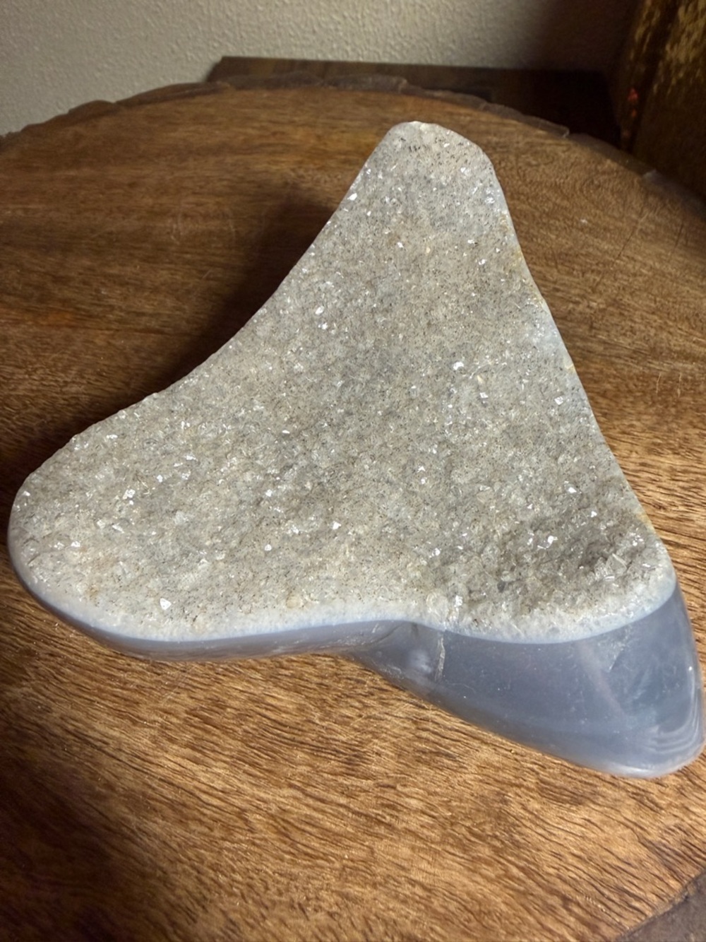 Natural Druzy Agate Decorative Stone - Beige Crystal Accent